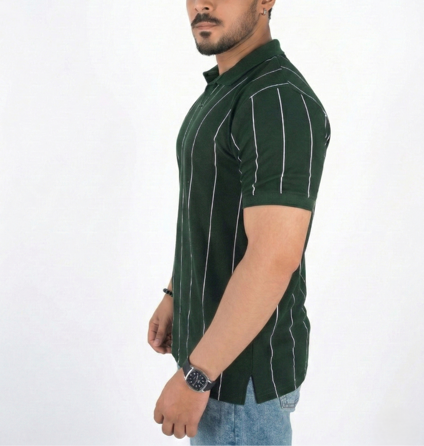 Striped Green Polo Shirt