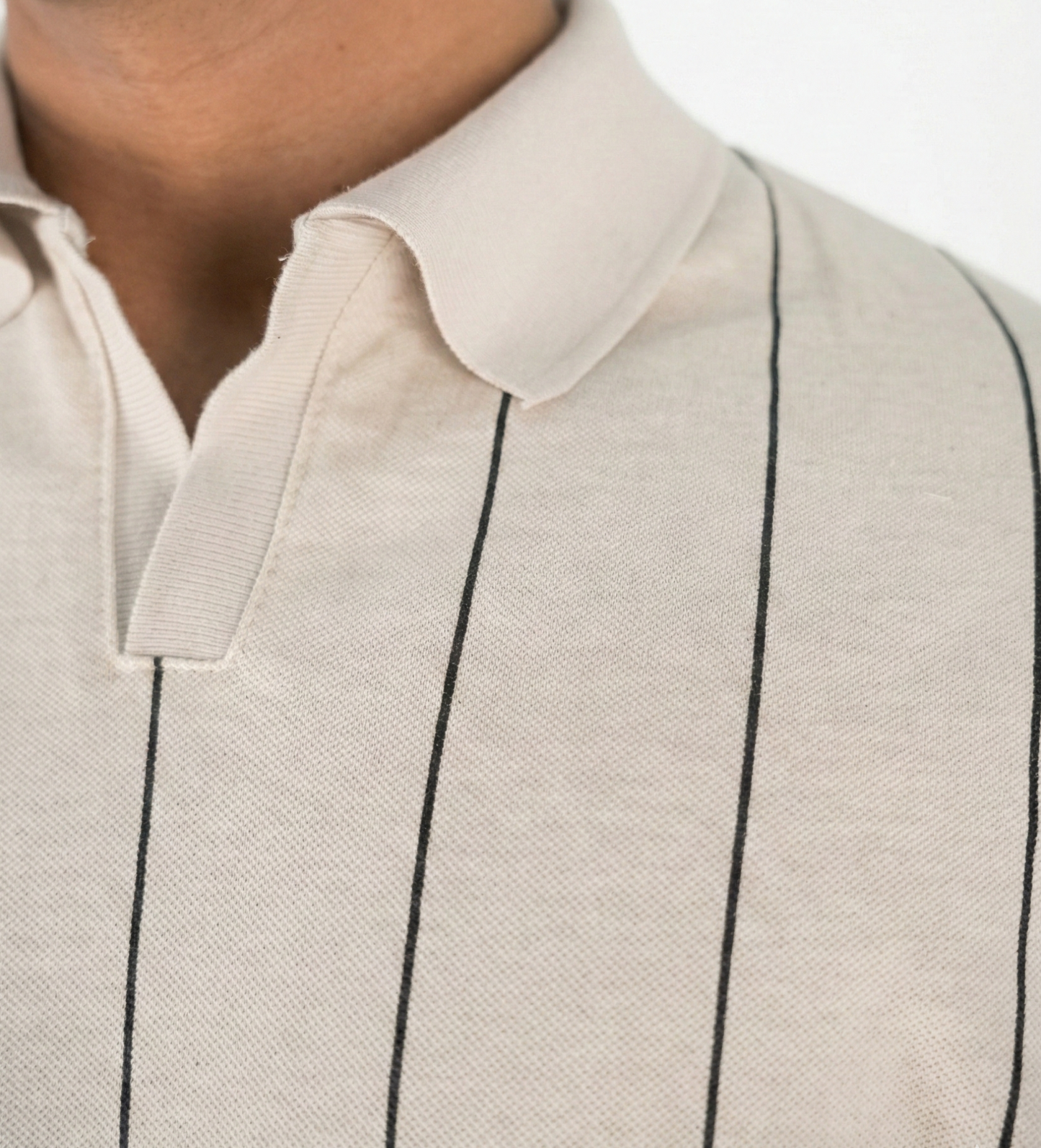 Striped White Polo Shirt