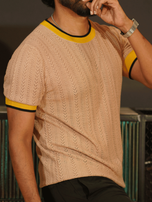 Cable Knit Brown T-shirt