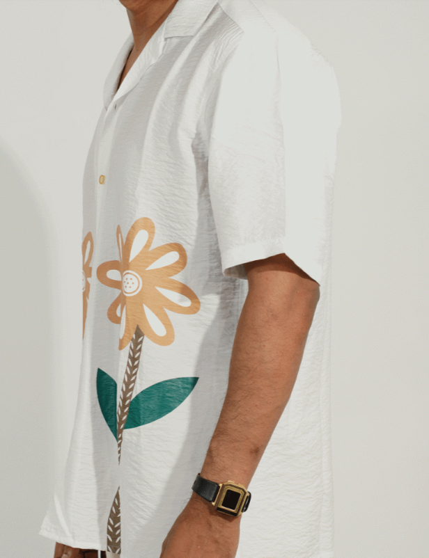 Cuban Floral White Shirt