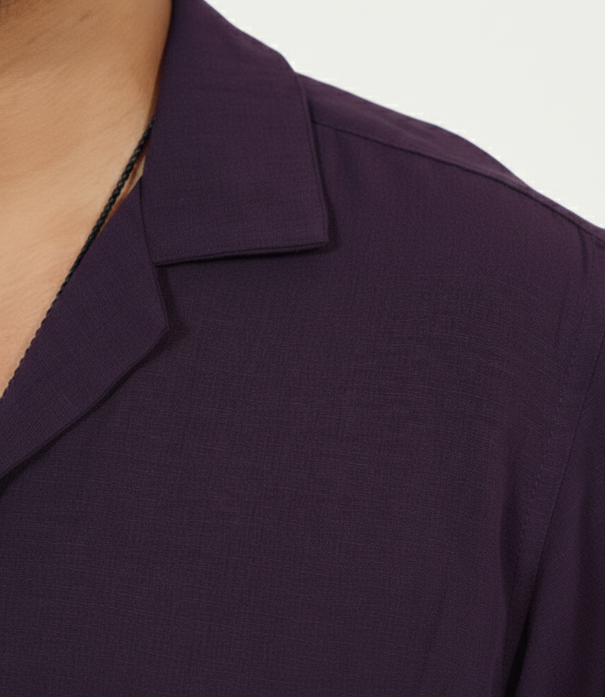 Cuban Floral Purple Shirt