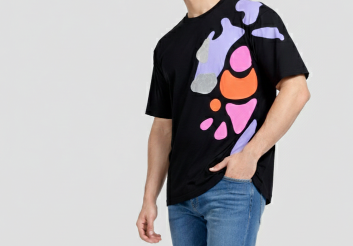 Abstract Graphic Black T-Shirt