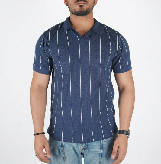 Striped Blue Polo Shirt