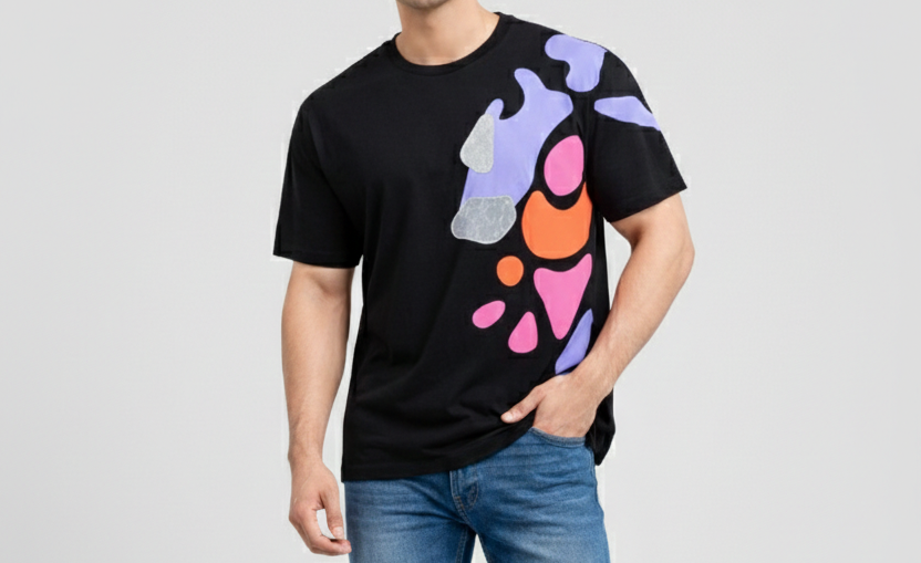 Abstract Graphic Black T-Shirt