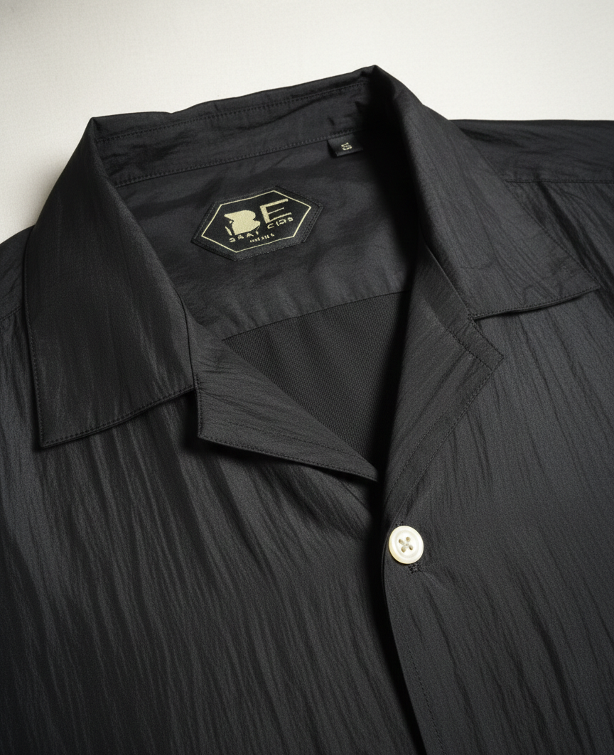 Cuban Floral Black Shirt