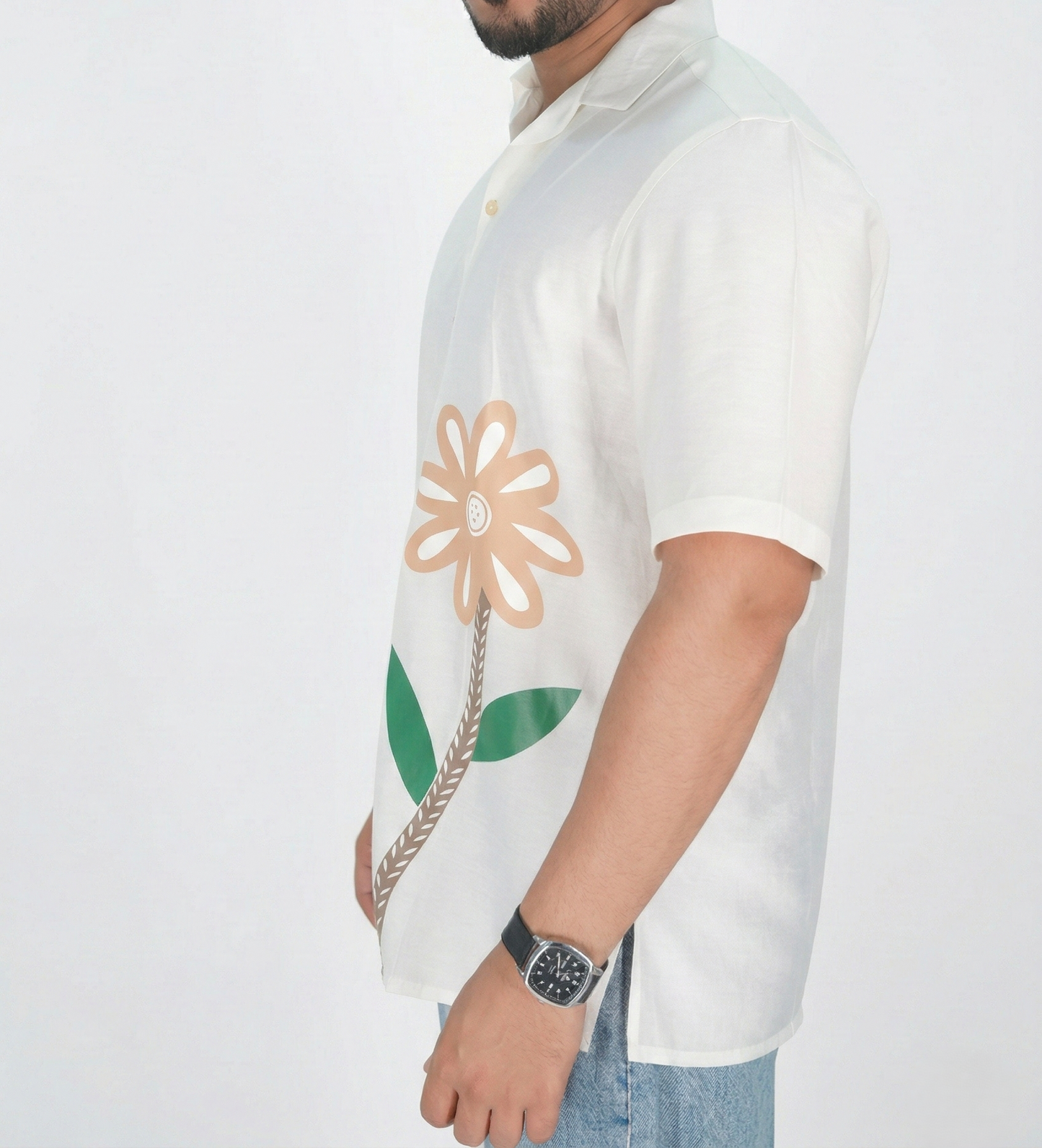 Cuban Floral Off White Shirt