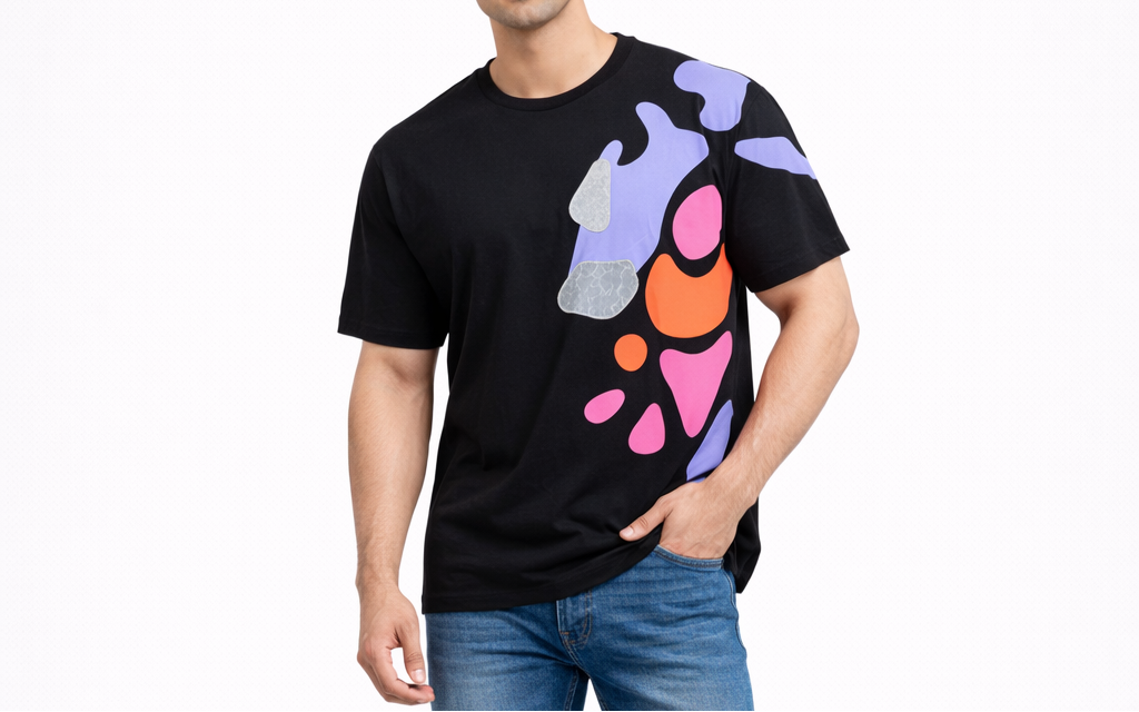 Abstract Graphic Black T-Shirt
