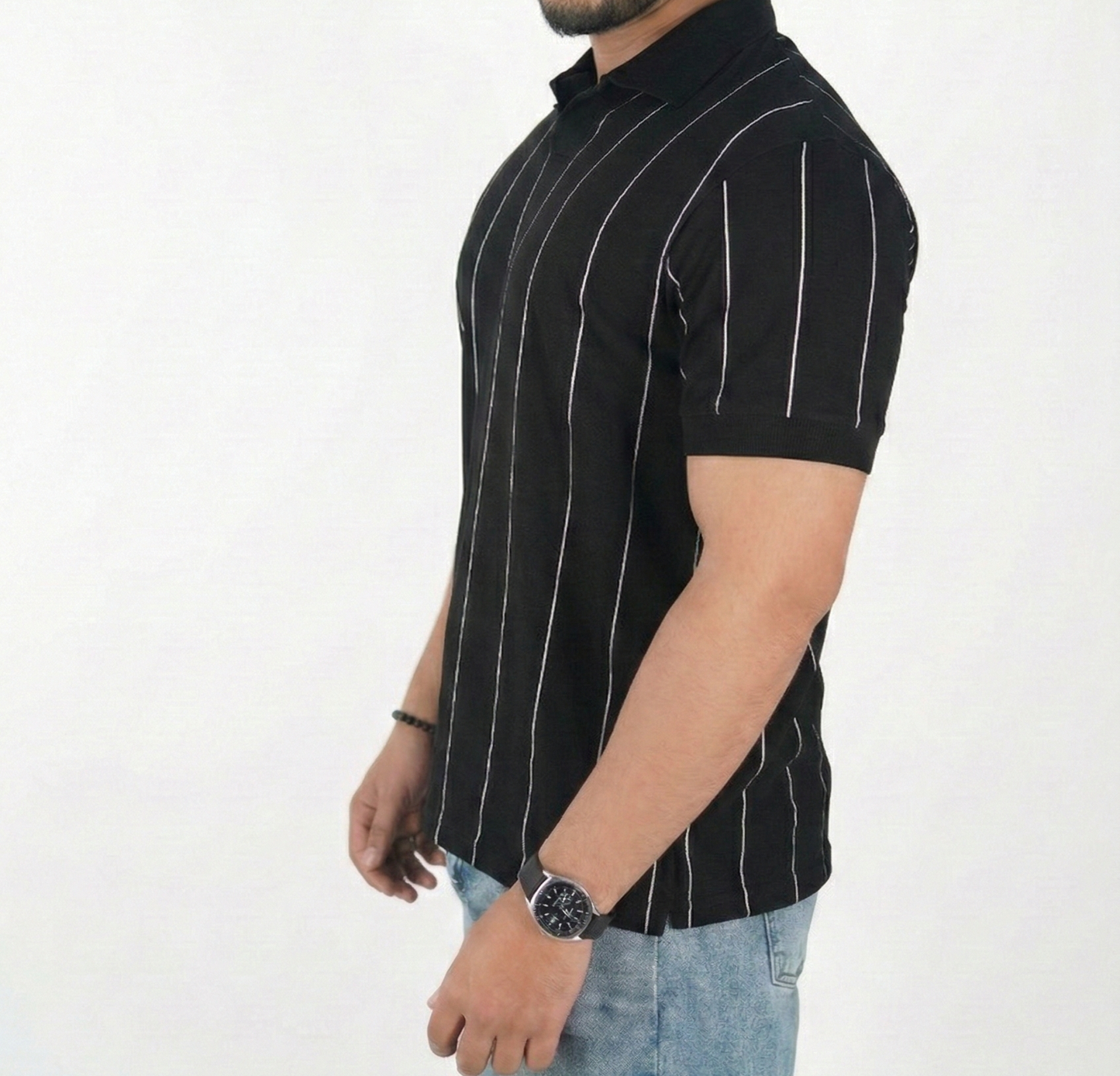 Striped Black Polo Shirt