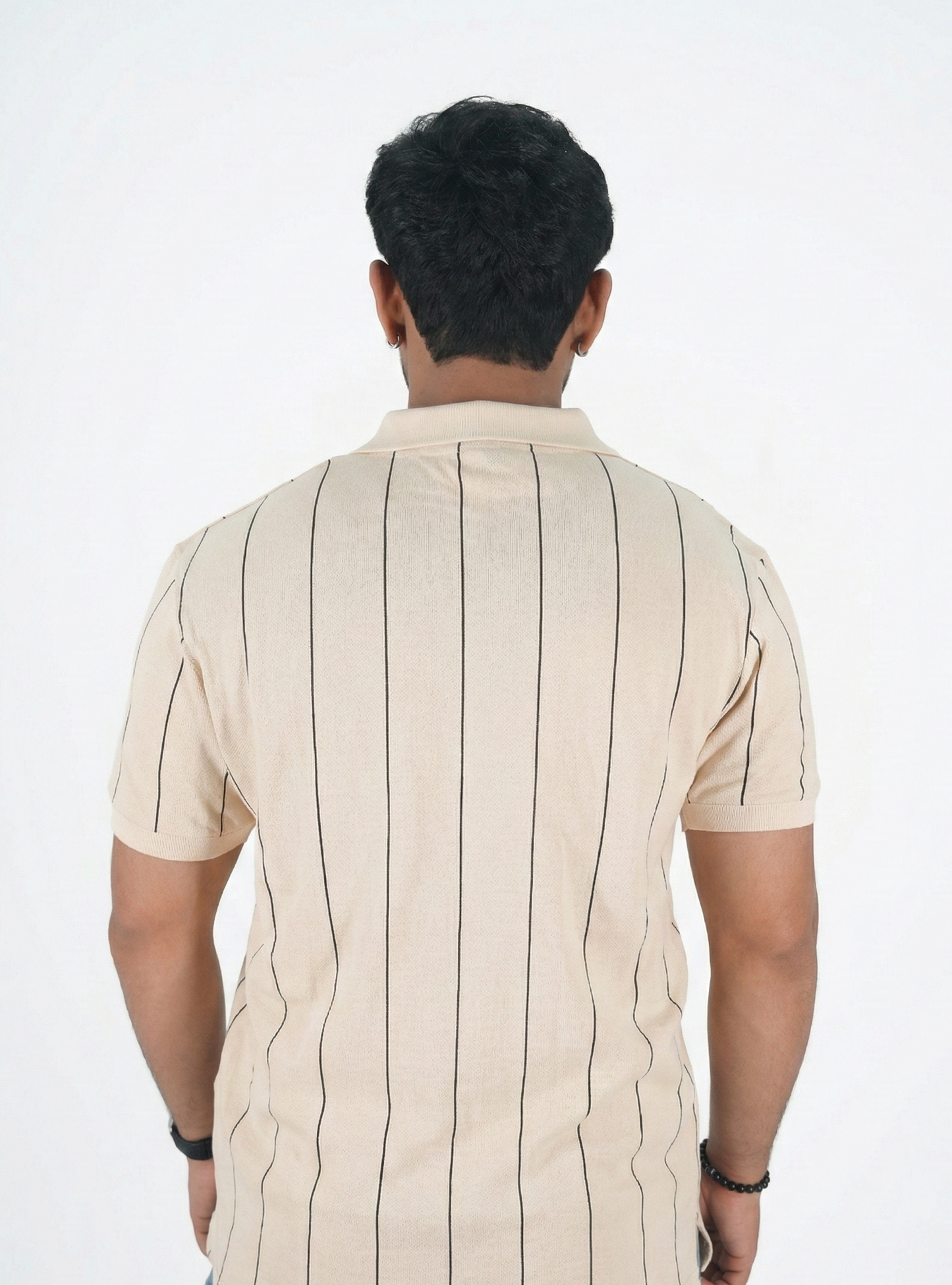 Striped Off White Polo Shirt