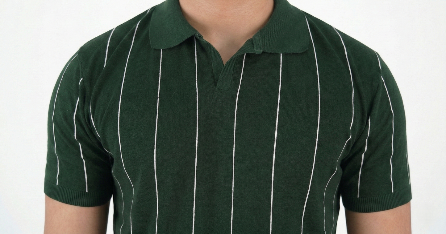 Striped Green Polo Shirt