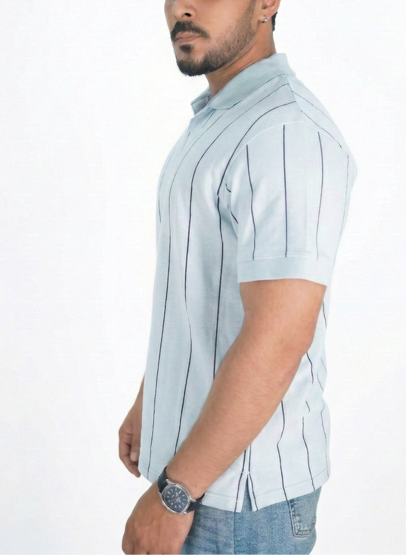 Striped Light blue Polo Shirt