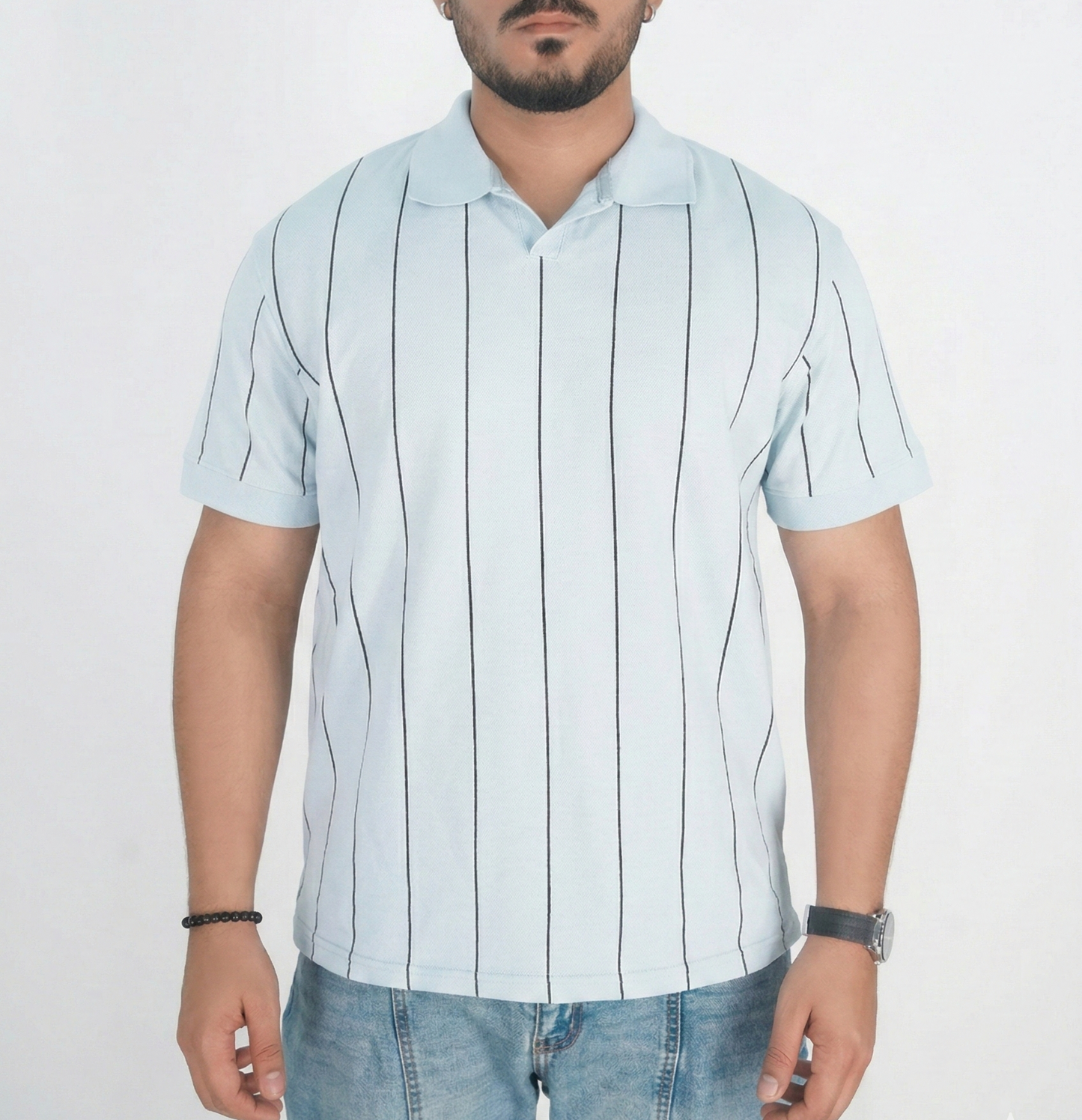 Striped Light blue Polo Shirt