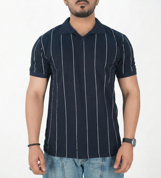 Striped Navy Polo Shirt