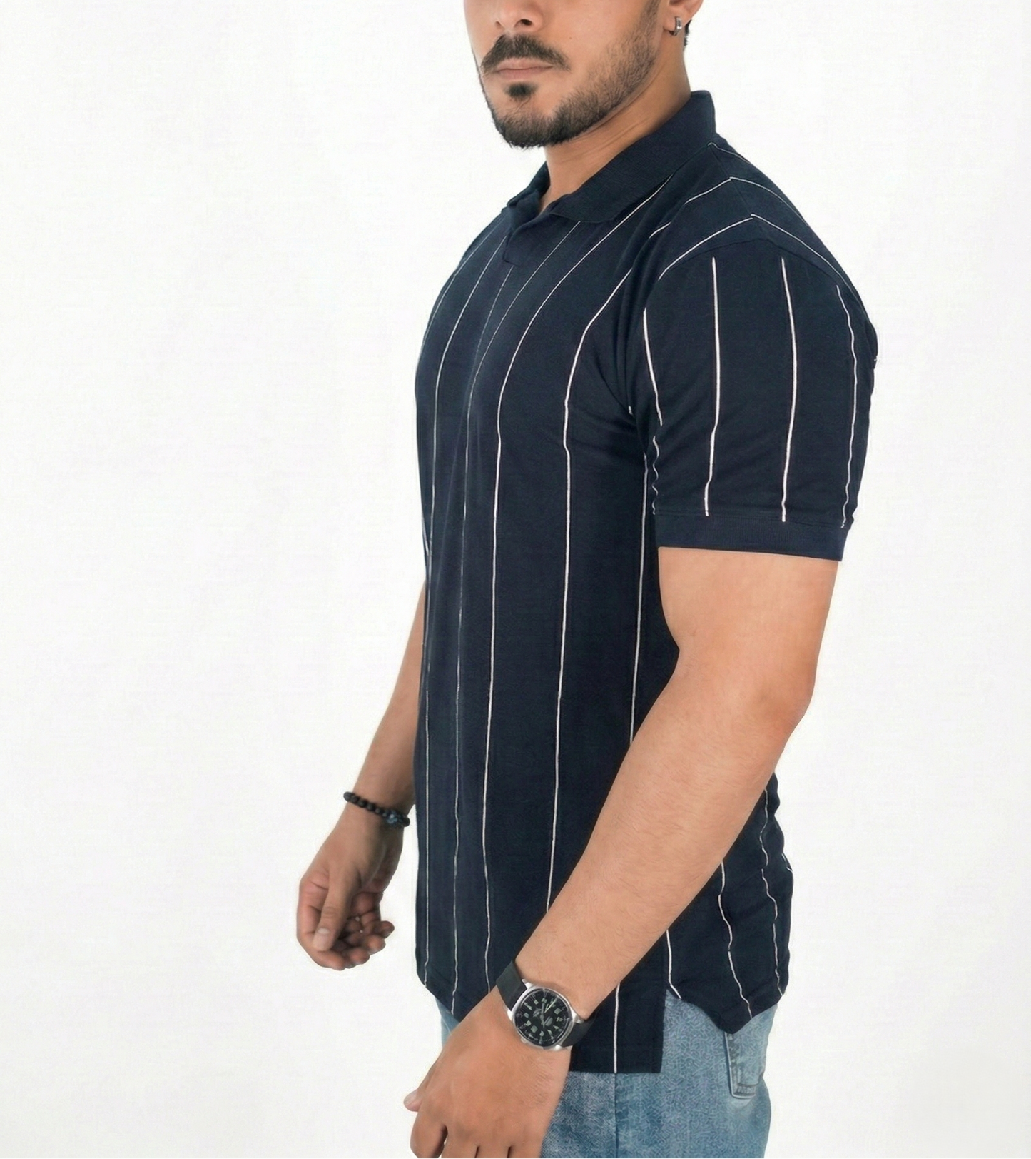 Striped Navy Polo Shirt