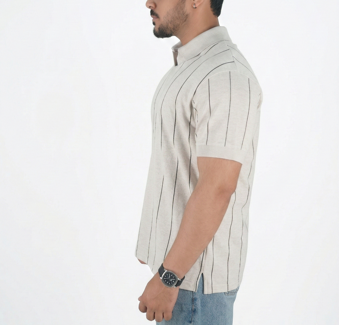 Striped White Polo Shirt